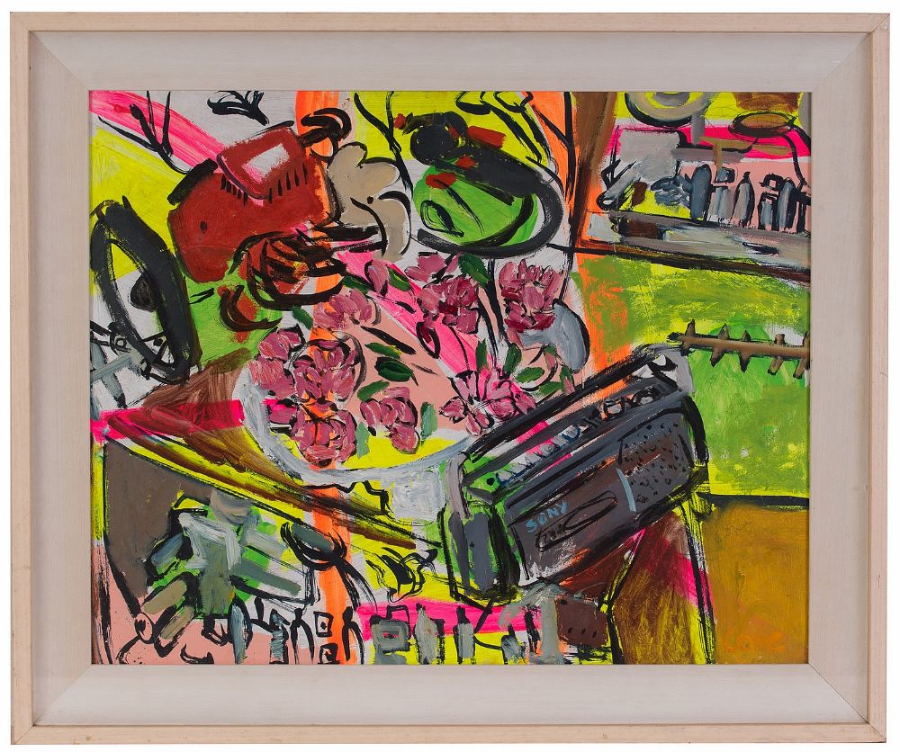 mac_seosamh's tweet photo. STILL LIFE IN GREEN &amp; PINK; Oil &amp; Mixed Media,59x75cm,Private Collection,by renowned contemporary Irish artist @elizabethcope. After graduating from @NCAD_Dublin she lived in Paris &amp; Madrid. Her use of vibrant colours energises the spontaneity of her characteristic subject matter https://t.co/Wd8gkPT1i8