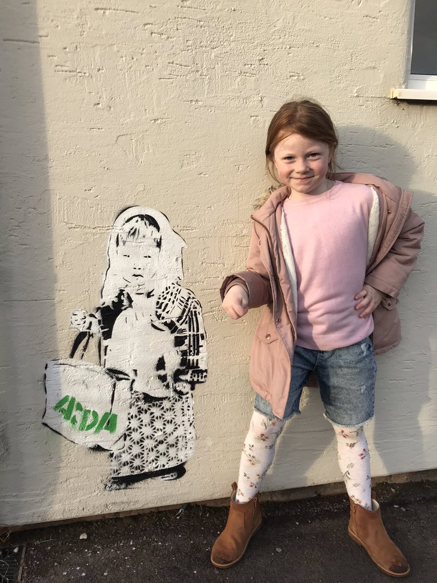 mmmctiernan's tweet photo. @ourladyoflourd1 F and A have been on the hunt for Banksy art work in Somerset. https://t.co/s3WgPxcu3Z
