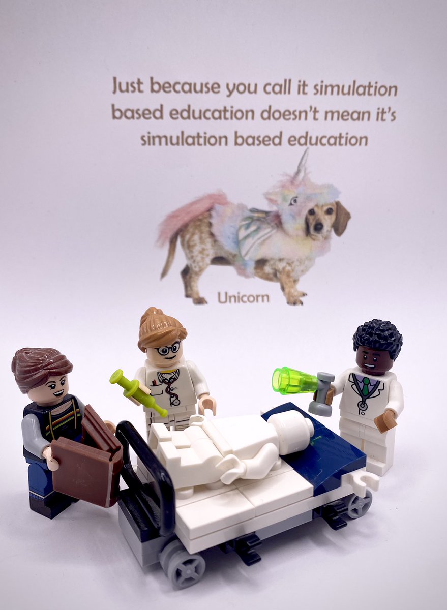 Just because you ‘do a sim’ doesn’t mean it offered a learning opportunity. Done well, sim must have:

✅Clear learning objective(s)
✅Alignment of objective+teaching method
✅Draw upon pedagogical evidence
✅Thoughtful scenario development
✅Prebrief, sim, debrief &amp; evaluation