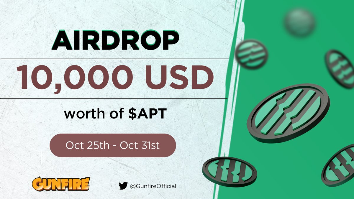 10.000 USD worth of $APT for you to grab now!

🎯Airdrop Tasks

1. ❤️Like this Post
2. ✅Follow Us
3. 🤝Tag 3 Friends below this
4. 🏆Drop your $APT wallet here: tinyurl.com/3z27dwtd

#Aptos #APT #AptosLabs #Airdrop #Airdrops #AptosMainnet #Gunfire #pewpew