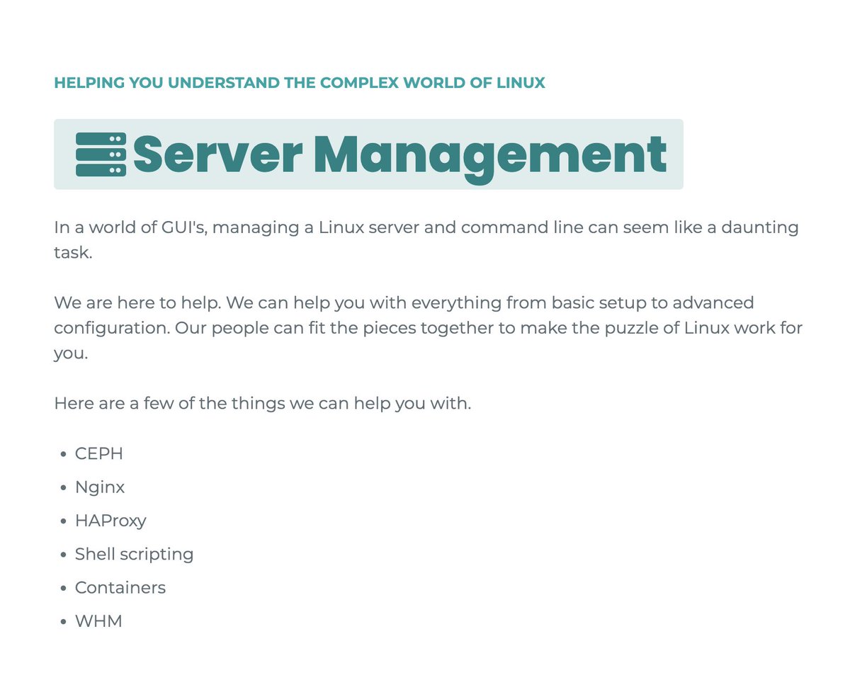 BoldSmartTech's tweet photo. In a world of GUI's, managing a #Linux server and command line can seem like a daunting task. We are here to help from basic setup to advanced configuration. Our people can fit the pieces together to make the puzzle of Linux work for you. #Ceph #tech https://t.co/7FtVpd0a0J