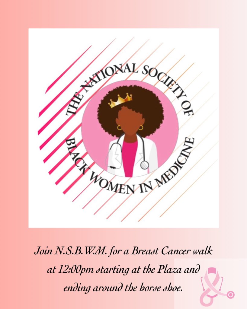 Join N.S.B.W.M. for a Breast cancer walk at 12pm October 25th starting at the Plaza and going around horse shoe!!💗