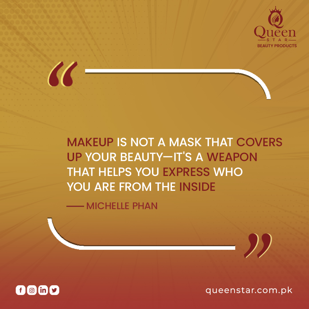 queenstarpk's tweet photo. Makeup is not a mask that covers up your beauty. But it is a weapon that helps you express who you are from inside.

☎️For Order/ Inquiry: 051-4471500
📱 WhatsApp: 0313-5400657
🌐 https://t.co/FEf5pScxtk
.
.
#QueenStar #quotes #Michelle_Phan https://t.co/nZZqyDmyEG