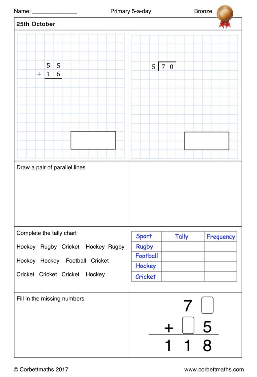 Corbettmaths on Twitter: "Primary 5-a-day with 4 levels of difficulty ...