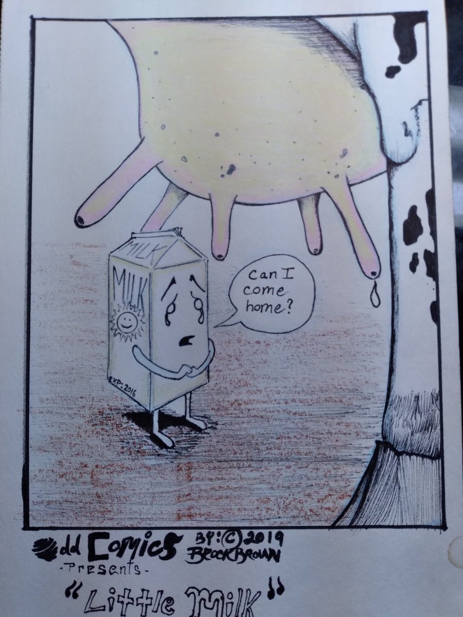 brownbrock59's tweet photo. At long last, the "Lil Milk" series. Thanks for following, I appreciate all of you. #oddcomics #art #lecheliberation #illustration please share, love worth a ton https://t.co/iVdJn6L0RF