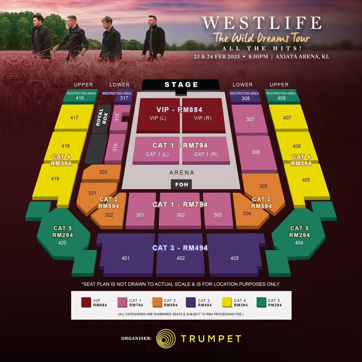 escapismian's tweet photo. [WANT TO SELL] WTS

WESTLIFE THE WILD DREAMS TOUR IN MALAYSIA 

✅ 24 Feb 2023, Fri
✅ Cat 4, 406 (Got screen in middle: Axiata)
✅ 1 ticket (Presale)

Reason to letgo: Friend backout

Whatsapp for fast reply:
https://t.co/TejLv6aECF

#WestlifeLiveInKl #Westlife #WestlifeMalaysia https://t.co/kRMUlVpgX1
