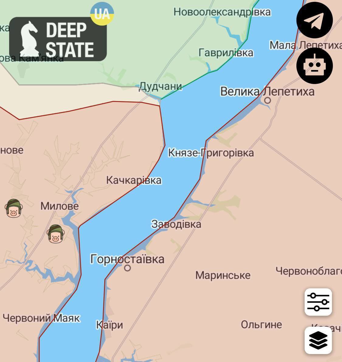 Russian invaders are setting up defensive positions on the left bank of the Dnipro in Kherson Oblast - General Staff. In the area of Hornostaivka, they mined the coastline, leaving small passages for a potential retreat of their troops from the right bank.