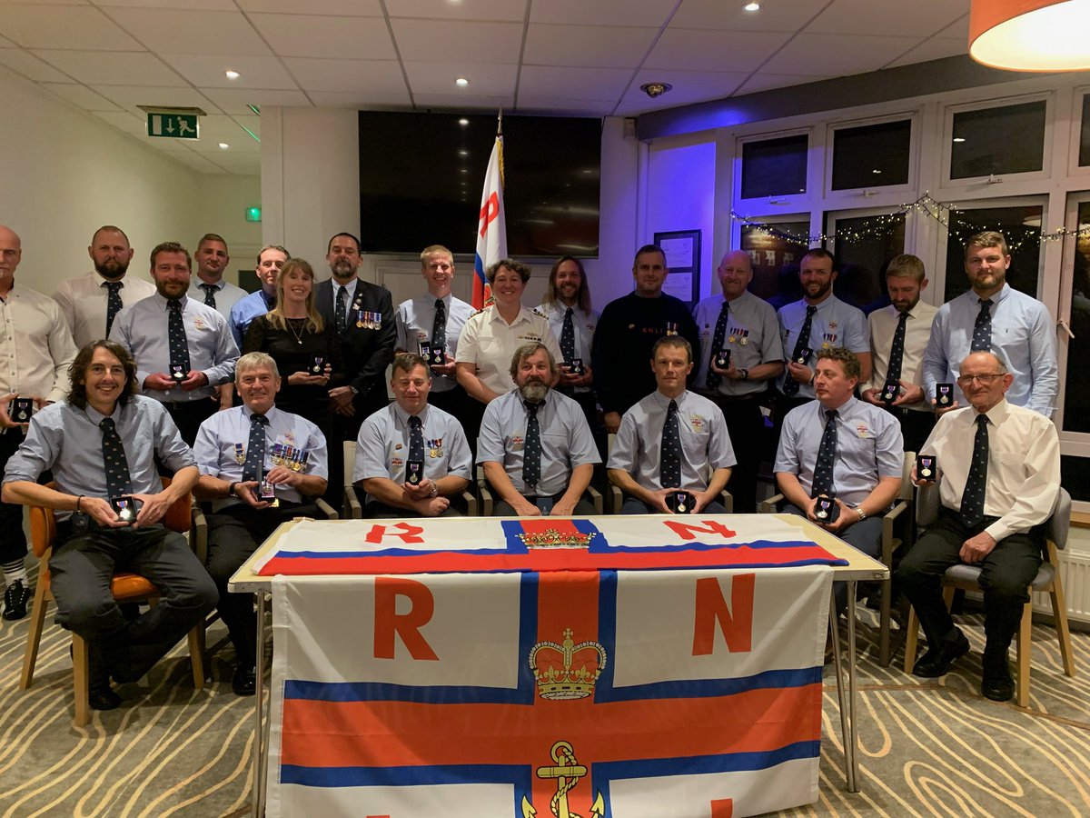 willb1974's tweet photo. Proud night with the Crew receiving our Queen’s Platinum Jubilee Medals🏅 @teignmouthhbr @Teignmouth_RNLI @RNLI https://t.co/fQzJBAt9kV