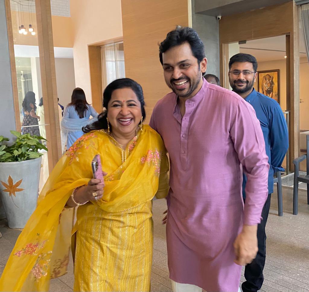 realradikaa's tweet image. Deepavali with #sivakumar anna and family @Suriya_offl @Karthi_Offl #jotika @Brindhashiv