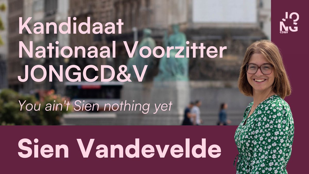VandeveldeSien's tweet photo. #tsjevenliefde: da's iets dat er al van jongsaf in zit. Na engagement op lokaal, regionaal en provinciaal niveau volledig klaar om me te smijten voor het nationale: ik ben kandidaat nationaal voorzitter voor @JONGCDENV 

You ain't Sien nothing yet! 🧡 https://t.co/zh57H7PlSD