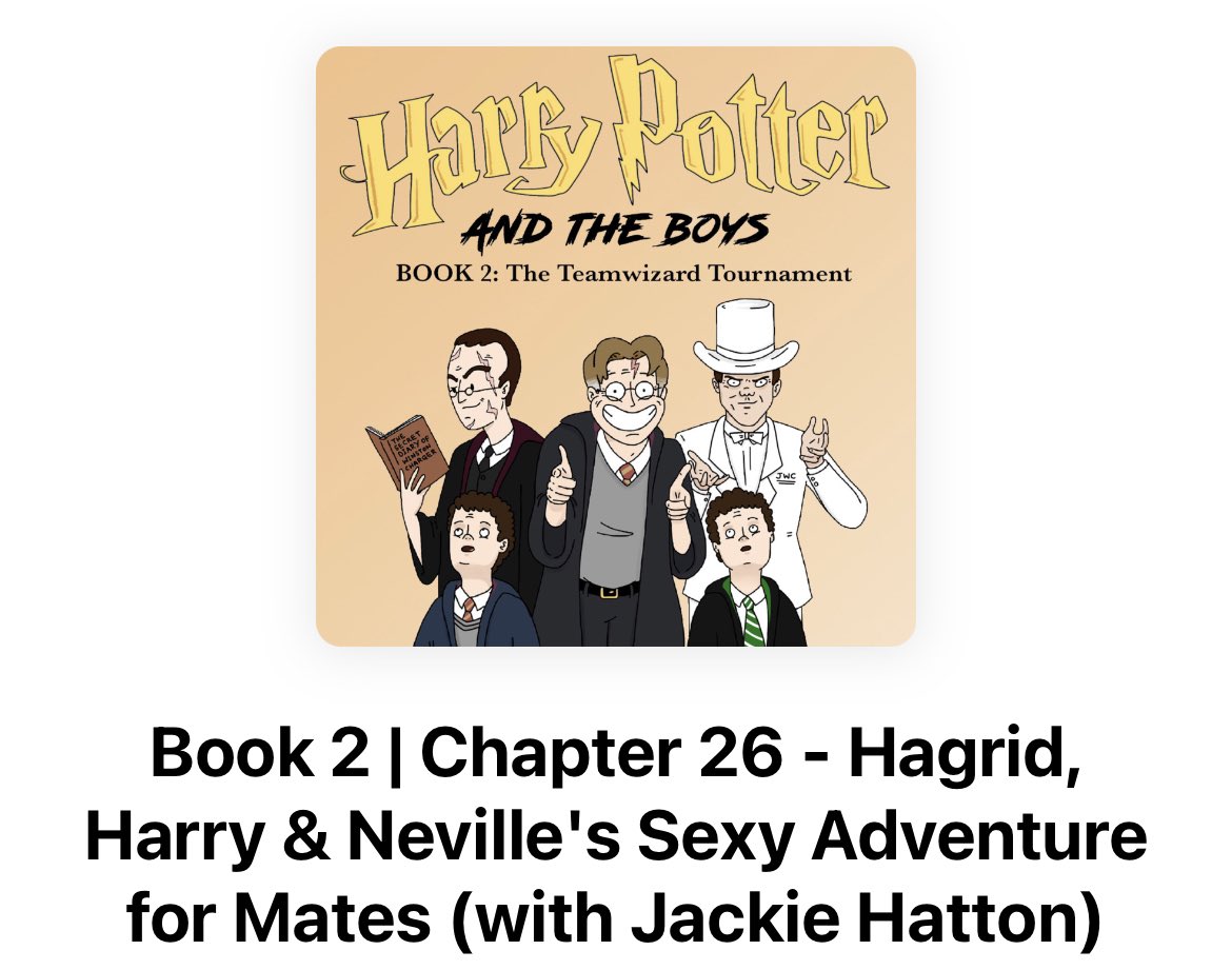 itsradiomike's tweet photo. My Harry Potter fan fiction podcast returns today, with @illfection joining me to read about Hagrid, Harry & Neville’s Sexy Adventure (For Mates)
#harrypotter #hpfanfic https://t.co/eD7Uq9WRnh