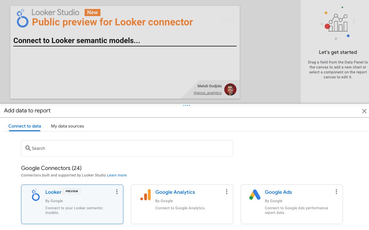 wissi_analytics's tweet photo. #LookerStudio - New feature
As announced few weeks ago during the @googlecloud Next event, Looker connector is now available in public preview to connect to Looker semantic models from Looker Studio. https://t.co/4GHxGlXqOa