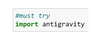 clcoding's tweet photo. import antigravity https://t.co/jSWtS3zH5I