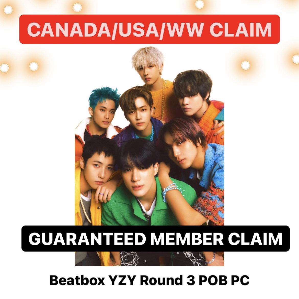 RT! [#nctzenxGOs] NCT Dream Beatbox Yizhiyu Round 3 GO - Canada/USA/WW Group Order

Selfie PC

🌱$20 CAD- POB
🌱$27 CAD- Album PC +POB
🌱$119 CAD- 7 POB set ($13 USD/$17 CAD each)

🌱Member guaranteed, includes EMS
🌱Pickups: YVR

⭐️DM/comment to claim
‼️Cap TBD

Wts YZY withfans