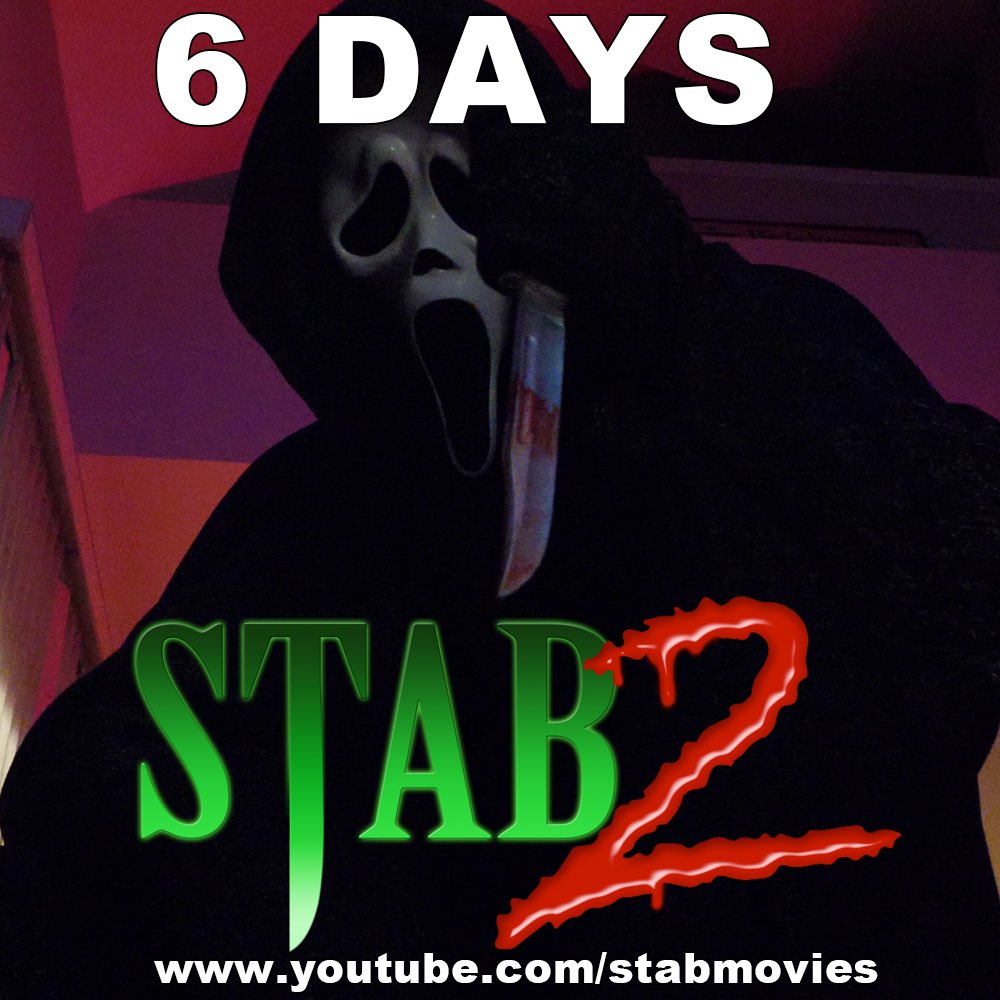 stabmovies's tweet photo. #Stab2 premieres in 6 days on our YouTube and website! YouTube channel members can watch the movie now!  https://t.co/3TIsPHFvVF https://t.co/Ux8ykTbGPd #scream #stab #screammovies #stabmovies #ghostface #horror #movies https://t.co/PVgm7Es72p