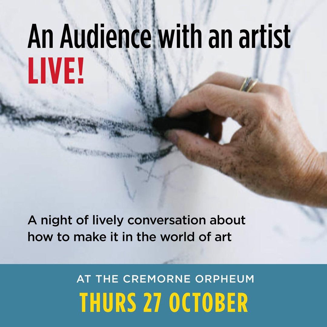 RClaremont's tweet photo. “Audience with an Artist” at the Orpheum Theatre, Cremorne on October 27th.
I will be appearing with fellow artist Jessica Watts & Art Pharmacy founder Emilya Colliver. The event will be hosted by podcasters @art.wank & @wilamina_russo.
#artprofessional #artmarketing #iteachart https://t.co/WKqXJJPlxU