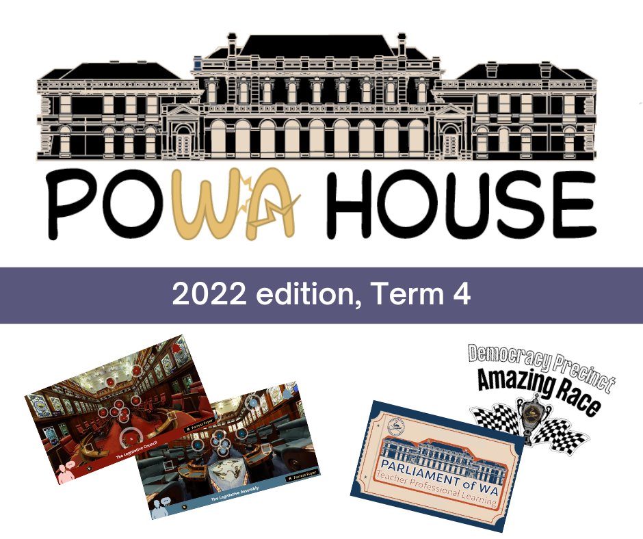 parliamentWA's tweet photo. The Term 4 POWA House Newsletter from #WAParliament is out.  Inside is information on tours, our new Amazing Race activity, virtual Q&amp;A sessions and our soon to be released virtual tour. 🍎https://t.co/8ZSuuIB28p
#WAHaSS #education #civicsandcitizenship #democracy https://t.co/IamqLskAsN