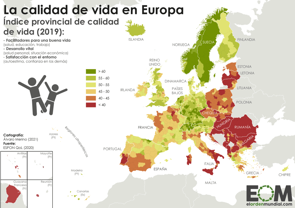 EuroAltea's tweet photo. ¿Alguna vez te has planteado tu calidad de vida?
Aquí tienes un mapa sobre la calidad de vida en los países europeos 🇪🇺
¿Esperabas estos resultados? 🤔
.
.
@ElOrdenMundial #Maprtes https://t.co/qKrSVXLeKc