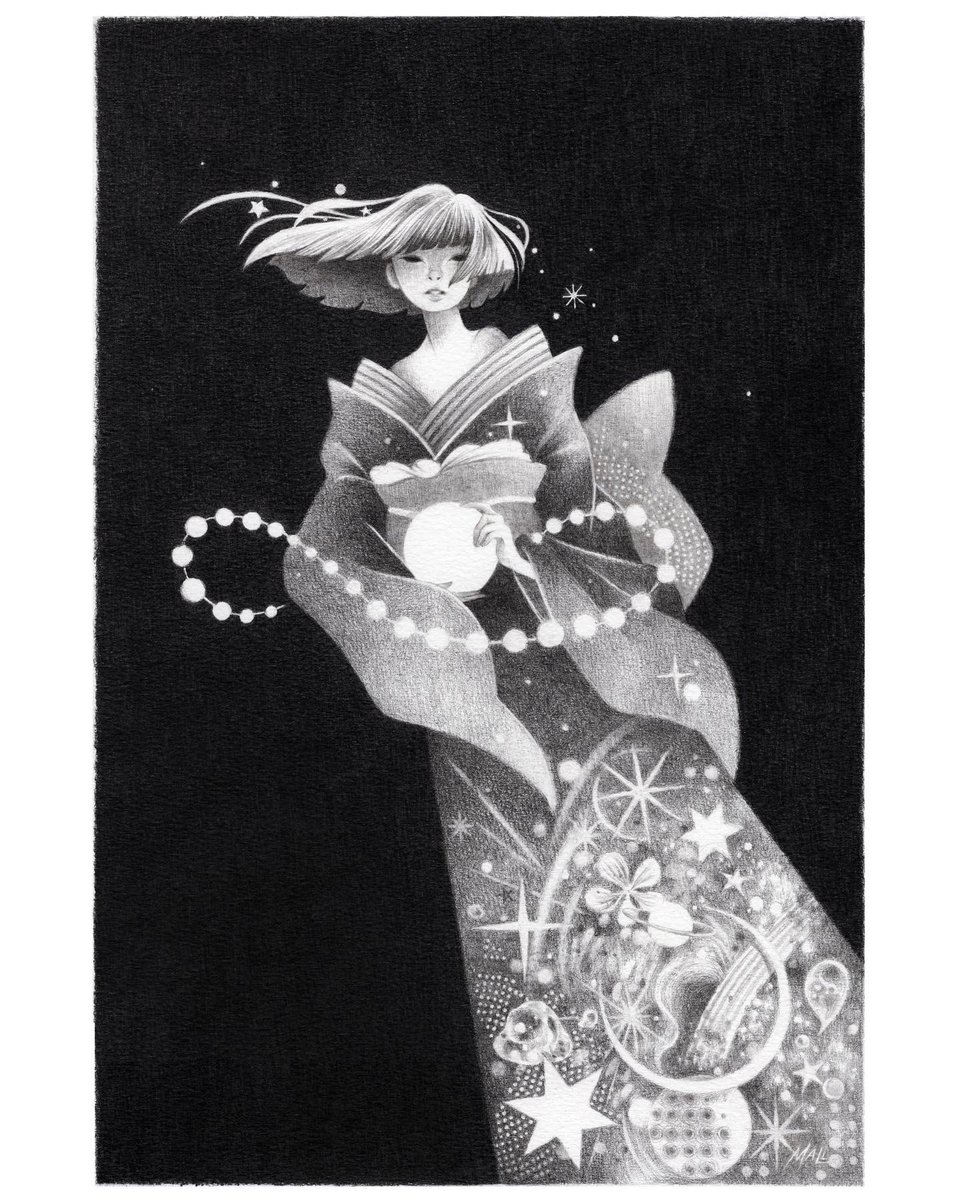 shardula's tweet photo. “My Night Universe (drawing)”, graphite on paper, 12”x 8” inches (already framed). My solo show “Luminescence” @havengallery runs from Sept.24th - Oct.23rd 2022.

View the entire show here: https://t.co/yPD7qn6DFP

To inquire on my LAST available, email info@havengallery.com https://t.co/z2LZaAhC13