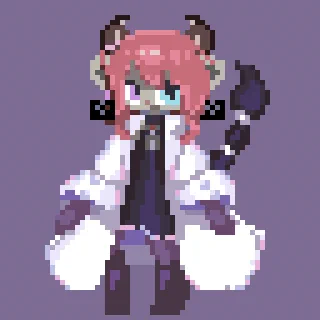 くろむさん()の一昨日発売したアバターテュマノちゃんのドット絵描きました!!!テュマノちゃんむっちゃかわいい#Lethal_Cats #VRChat #テュマノちゃん 