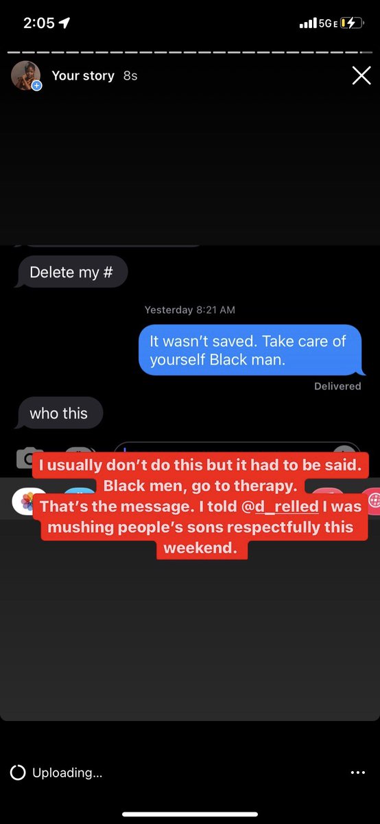 I usually don’t do this but it had to be said. Black men, go to therapy. That’s the message.