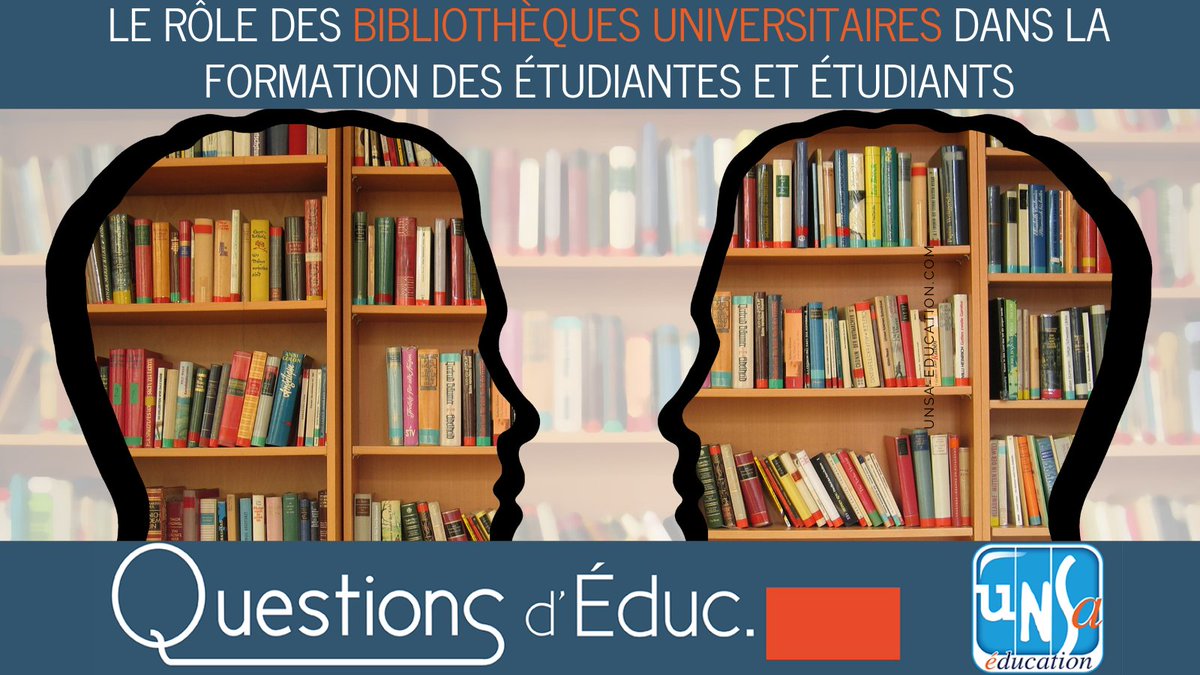 UNSA_Education's tweet photo. #QuestionsDeduc : Le rôle des bibliothèques universitaires dans la formation des étudiantes et étudiants
https://t.co/uZSL8JV4go https://t.co/Va474yYf67