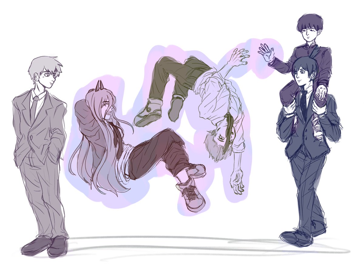 isle_of_davalon's tweet photo. Okay this took me forever bc college is ass but pov ur a father of 4 #mp100 #csm #mp100fanart #csmfanart https://t.co/H4Zyvknk4I