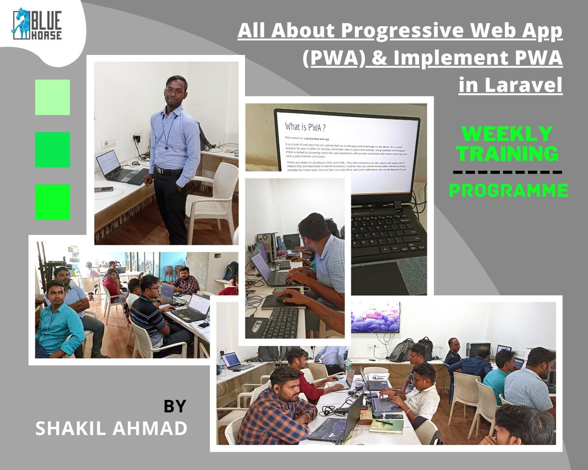 BlueHorse_sw's tweet image. On the 13th of October, we had a wonderful session with our #Software_Developer on the topic "All about Progressive Web App (PWA) & implement PWA in Laravel" by Shakil Ahmad
#bluehorse #session #softwaredeveloper #progressive #webapp #laravel #learning #shakilahmad #training