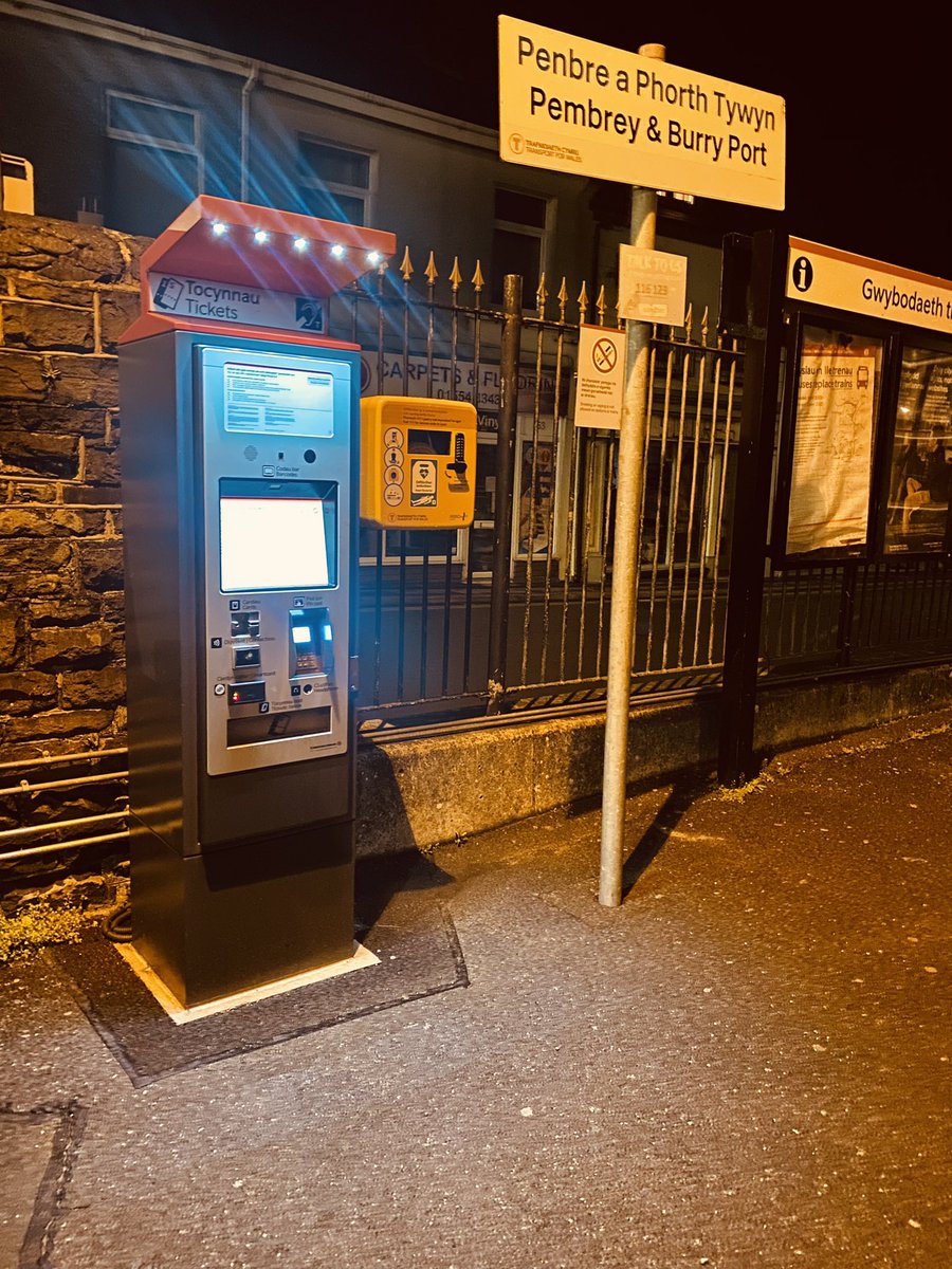 Thank you! To <a href="/tfwrail/">Trafnidiaeth Cymru Trenau Transport for Wales Rail</a> for the recent install of a defibrillator on platform 1 👍Most appreciated ❤️ #BurryPortStation #BurryPort #Defibrillator #tfwrail #platform1 #discovercarmarthenshire