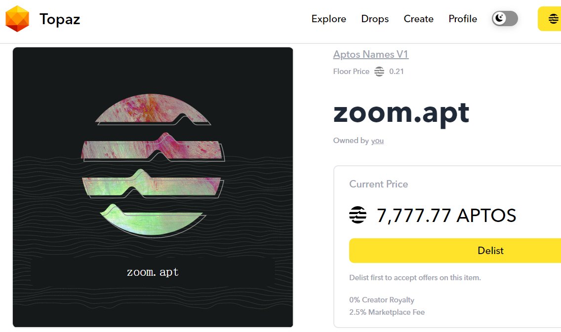 SSing2's tweet photo. @ericsyuan Hello, I own the Aptos Name: zoom.apt , maybe you'd like to buy it ?  https://t.co/ru1TI2XqJk https://t.co/ma4WgGkD7r