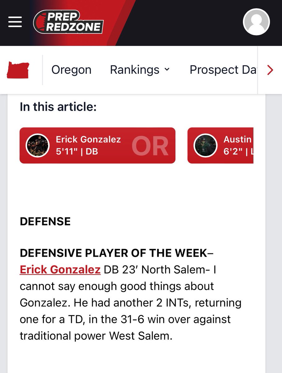 Well deserved recognition for a fantastic football player. Well done <a href="/yojumpshotwack/">Erick Gonzalez #3</a> <a href="/NorthSalemHS/">North Salem HS</a> <a href="/PrepRedzoneOR/">Prep Redzone Oregon</a> <a href="/JordanJ_/">Jordan Johnson</a> <a href="/PeteMartiniSJ/">Pete Martini</a> <a href="/BrandonHuffman/">Brandon Huffman</a>