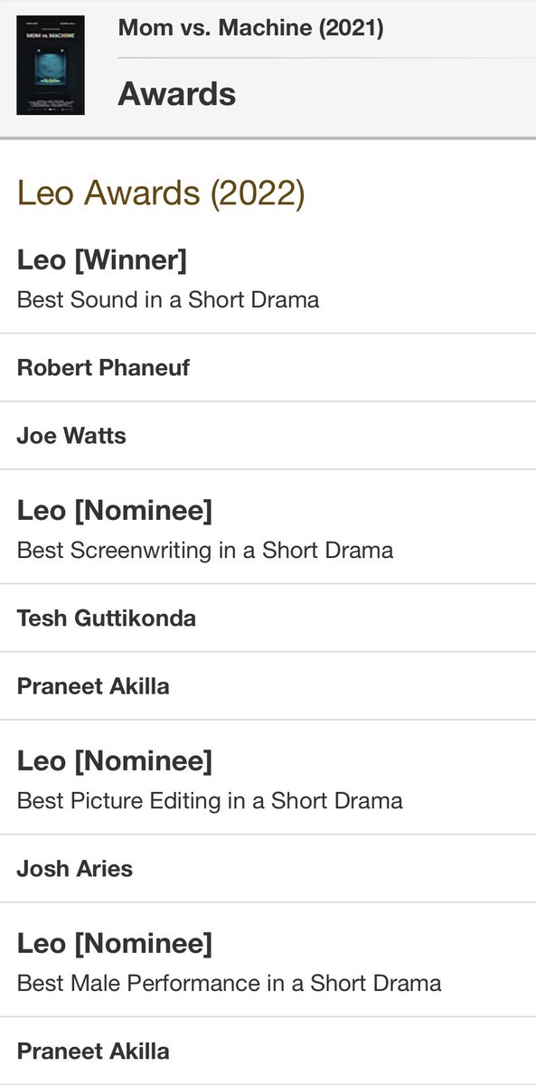 medblr_td's tweet image. Okay so, not only did @praneetakilla’s short film win an award, he, @EssHodlmoser &amp;amp; company garnered a slew of @leoawards nominations! 😲🤩 This is really awesome &amp;amp; I wish there was a bigger announcement for them. Well done! 👏🏽🍾🫡
#MotherlandFortSalem 
#MotherlandFortSalem4