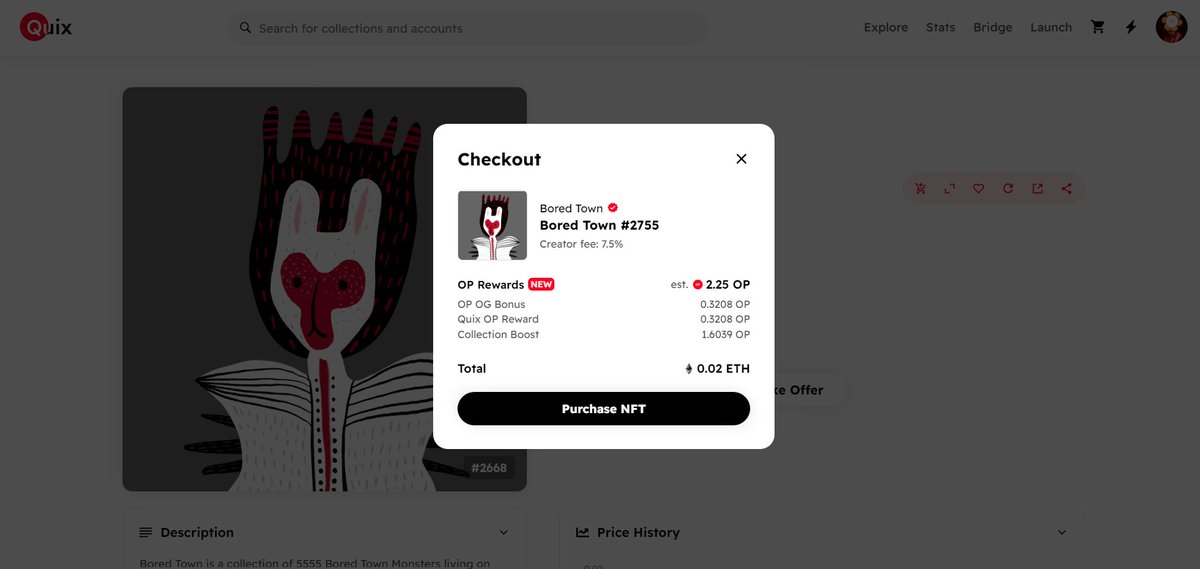 🔴10,000 OP Partner rewards have been enabled for the Bored Town collection! 👹
qx.app/collection/bor…

All buyers get up to 7% OP rewards:
- 5% from the Bored Town Partner program
- 1% marketplace bonus
- Extra 1% bonus for OP OG Holders who own any collections in the thread👇