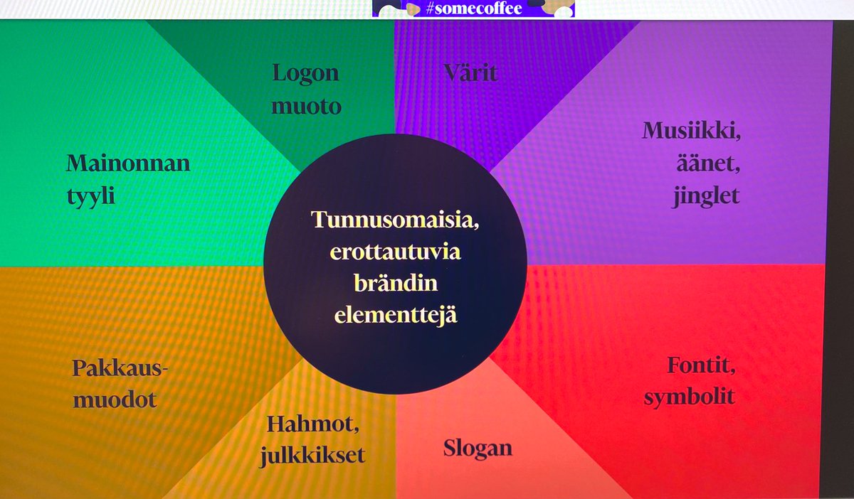 SannaPyysalo's tweet photo. Muista pitää brändisi somessa erottuvana ja tunnistettavana, muistuttaa @minnavaltari @lmsomeco. #somecoffee #somefi #viestintä https://t.co/PEtT2TGFE5