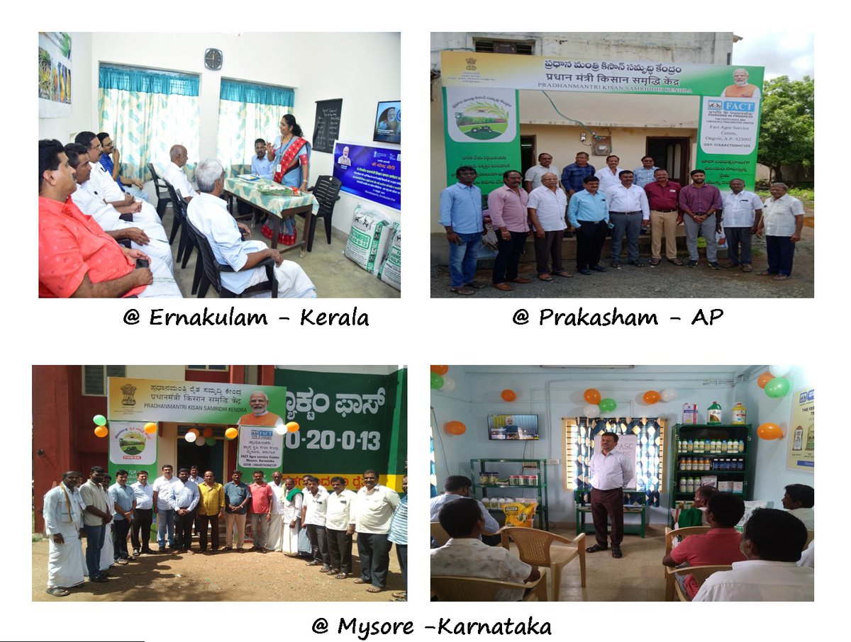 fact_kochi's tweet photo. Glimpses from newly launched PMKSKs by FACT at various locations in South India
 These renovated and remodeled centers show our commitment to Farmers  
Swachhata Campaign 2.0
#SwachhBharat2022 
@FertMin_India https://t.co/w1m1TENoAw