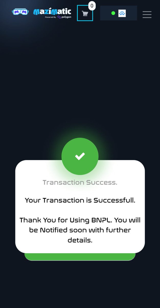 mannythehitman's tweet photo. Tried the Buy Now Pay Later feature to buy @mazimatic #NFTs using @epayme_uae and the result you see here 👇. 

Kudos team 💪
#epayme #saitapro @karanbhandari10 @Princesehgal01 @ElonMansur @Saitamaguru1 @kleingabriel @Ntran1234 https://t.co/nQFd2FJz7h