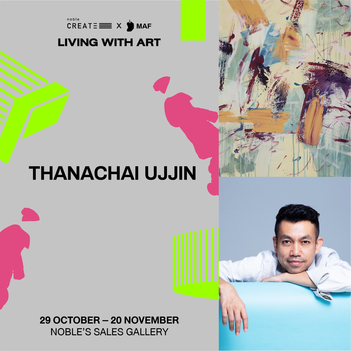 MangoArtFest's tweet photo. Meet our artists for "Living with Art" a collaboration between Noble Development and the Mango Art Festival in which we invite four talented artists 
The opening will take place at Noble Create Sale Gallery on October 29. https://t.co/pBJyBwYVam