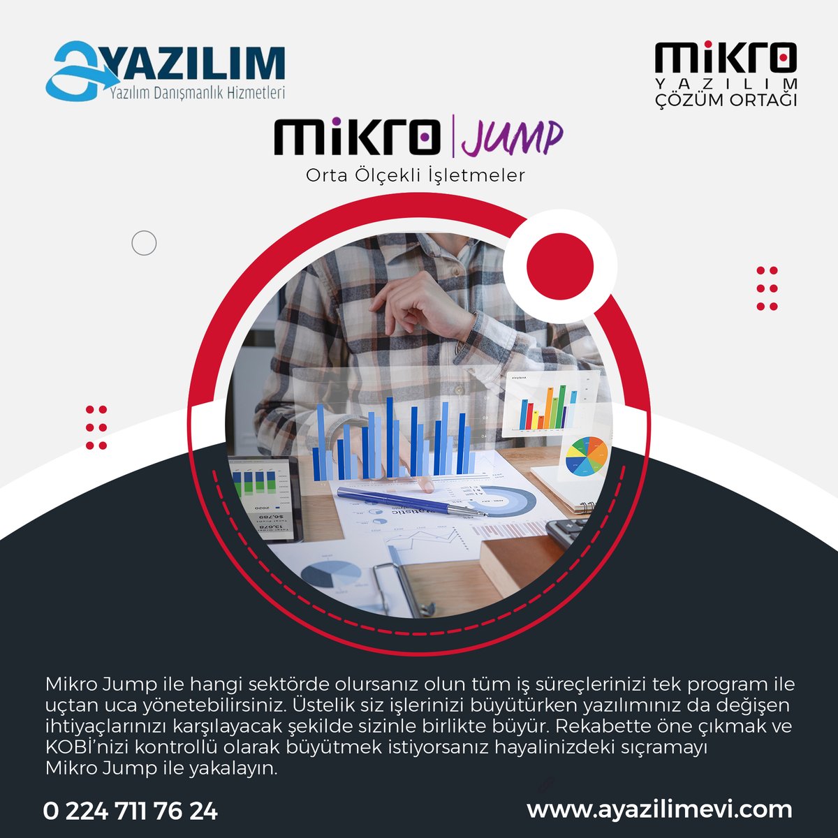 Orta ölçekli işletmeler için ihtiyaçlarına uygun olarak tasarladığımız Mikro Jump muhasebe programı ile tüm ticari süreçlerinizi hızlı ve kolay bir şekilde yönetebilirsiniz.
Detaylı bilgi için; ayazilimevi.com
#ayazilim #mikroyazilim #ERP #muhasebeprogramı #ticarisistem