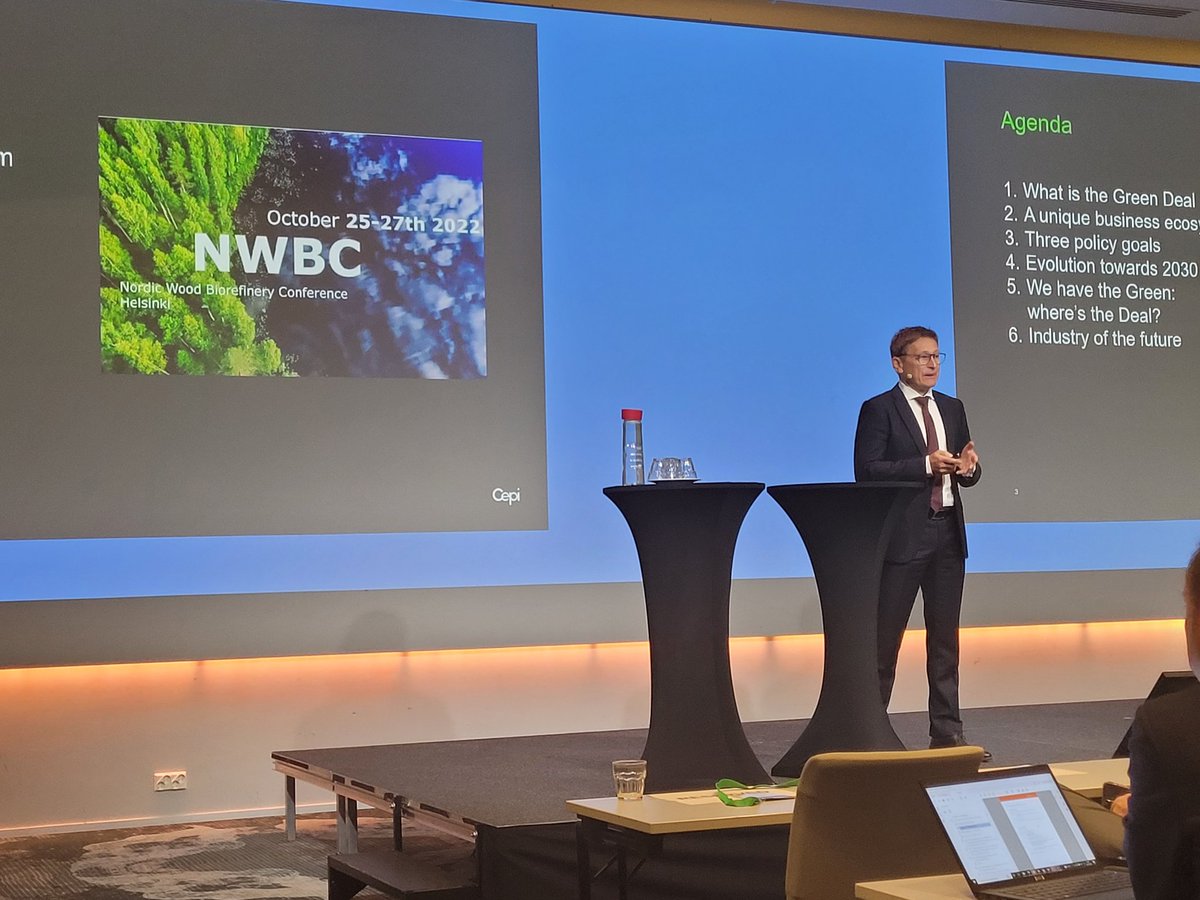 In Europe we have currently 139 wood-based birefineries. The products prevent CO2 emissions by substituting fossil-based materials. Thank you for the keynote, <a href="/RBJori/">Jori Ringman</a> #NWBC
