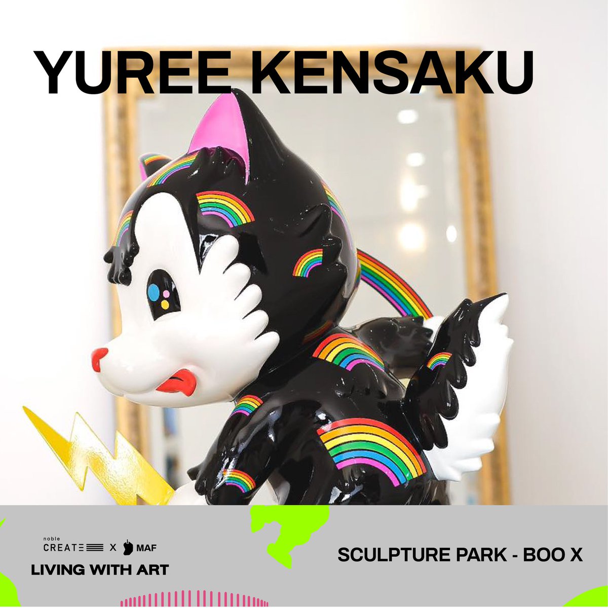 Another high light feature of Living with art is a sculpture park by BOOX, a well-known foundry in Thailand. 
The opening will take place at Noble Create Sale Gallery on October 29. Please check back with us for our opening program.