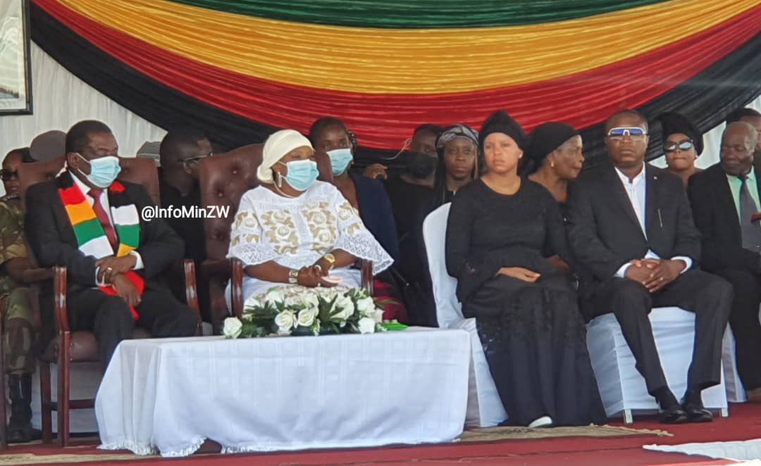 We have joined the Mnangagwa and Mangwiro family in Bikita where there is a funeral service for the late Yasha Mafidi Mnangagwa. Yasha’s parents and grandparents are seen in this solemn picture. A very difficult time for a family to go through. 
#RIPYashaMafidi