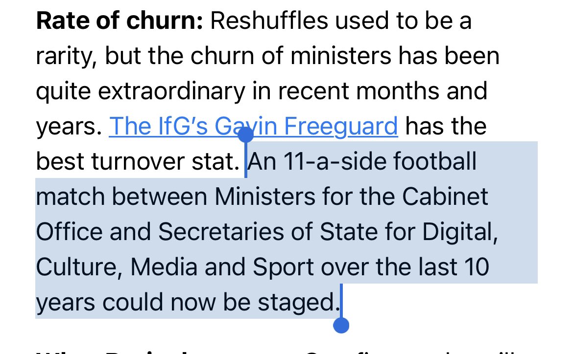 Best stat of the day… Ridiculous levels of Ministerial Churn highlighted by @GavinFreeguard (courtesy of @politico playbook) #Reshuffle (again!)