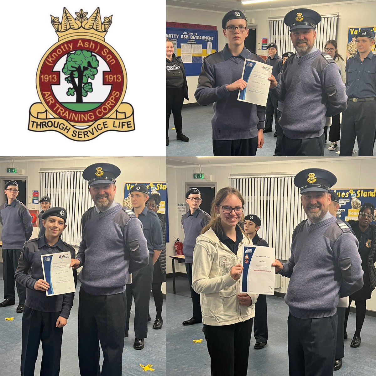 This evening on final parade three cadets were presented with certificates for the following:

1 x Presentation Skills 
2 x Health and Safety ELA 

A huge congratulations to those who were awarded certificates, keep up the good work. <a href="/OCMerseyside/">OC Merseyside Wing RAFAC</a> <a href="/ACO_RCNORTH/">RC North - ACO</a> <a href="/wwomerseyside/">Wing Warrant Officer - Merseyside</a>