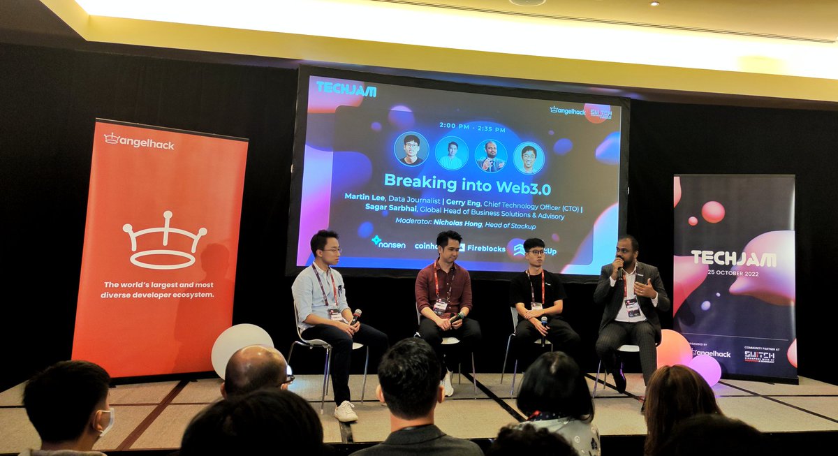 0xJohnnie's tweet photo. Great sharing by the panelists from @nansen_ai @coinhako @FireblocksHQ with their insights and personal experiences on breaking into the Web3 space.

#TechJam2022 #SWITCH2022 https://t.co/c1tikAAqfS