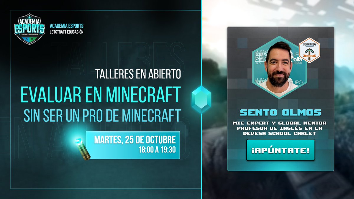 Andreoide7's tweet photo. Esta tarde a las 18:00 tendremos nuestro primer taller de la Academia con @Sento_olmos aprenderemos mucho Minecraft y evaluación🤟

Todavía estáis a tiempo de registraros para poder facilitaros una cuenta #MinecraftEdu para probar esta herramienta.

✍https://t.co/oYZMTBNmQg https://t.co/MRev2in24q