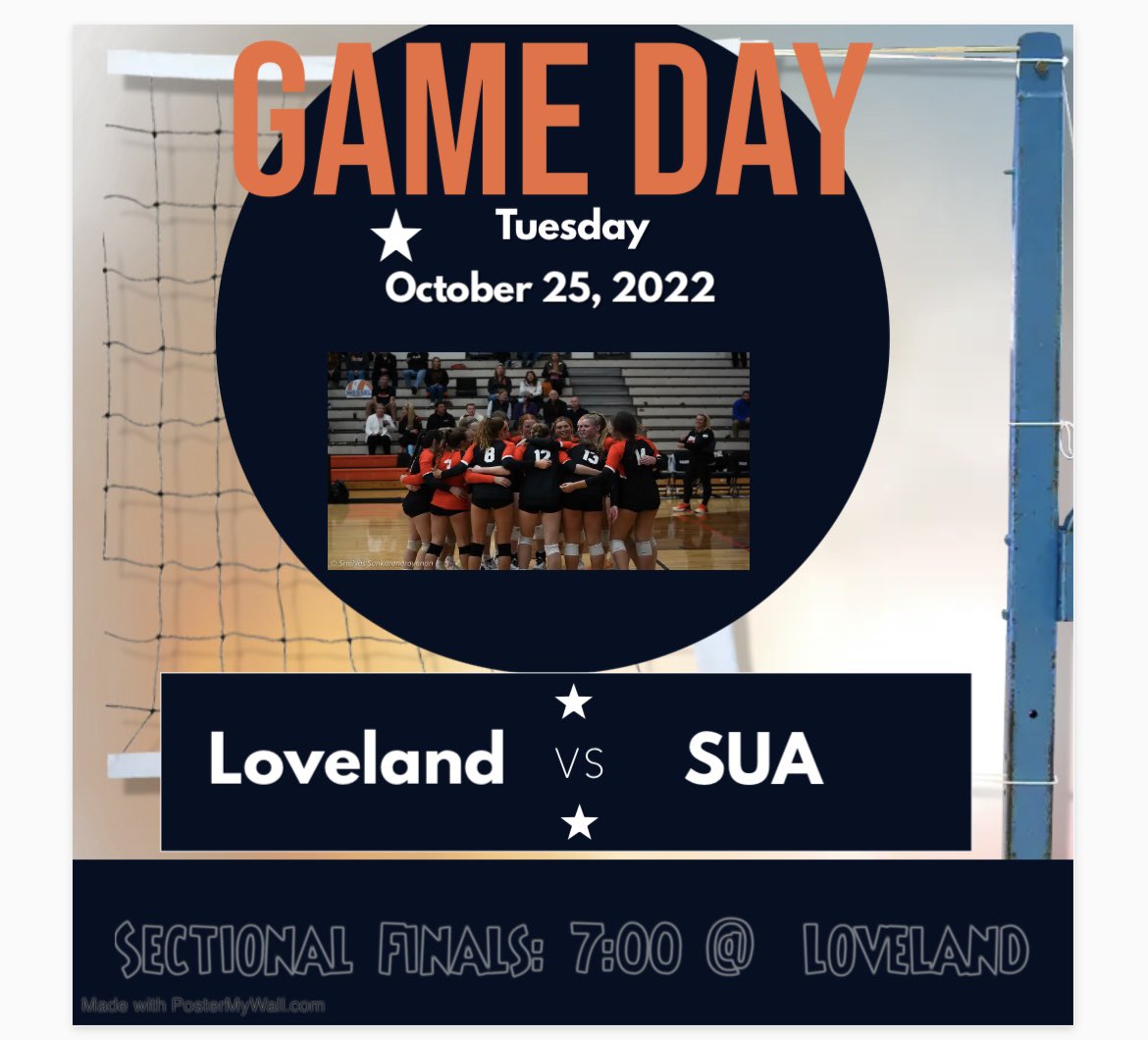 🖤🧡 GAME DAY 🖤🧡                   Our girls are back in action tonight at home vs SUA @ 7:00. Come out and support these ladies in the sectional finals! #LVBfamily #ourtime #gotigers #beLOVEland