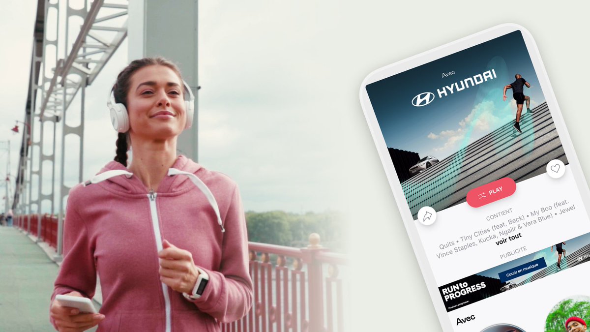 Courir sans musique dans les oreilles ? JA-MAIS ! 🏃‍♀️ Choisis ton style musical, la cadence souhaitée et la durée de ta course, @HyundaiFrance et Deezer te concoctent une playlist sur mesure. Rdv sur la plateforme Run To Progress. ▶️ DeezerFR.lnk.to/hyundai