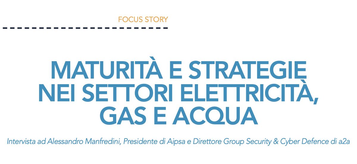 "La #sicurezza deve partire dalla piena conoscenza del grado di #esposizione alle #minacce, anche perché gli ultimi esempi di #attacchi hanno dimostrato chiaramente che nessuno può ritenersi immune"

Così il Presidente <a href="/ale_manfre/">Alessandro Manfredini</a> su <a href="/CH4_RivistaGas/">CH4-H2O</a> 

bit.ly/3suB1IV