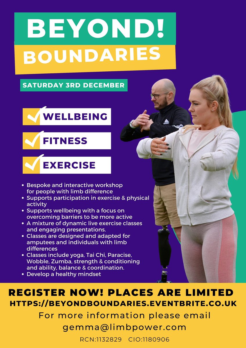 LimbPower (@limbpower) on Twitter photo Beyond Boundaries Workshop. Come and meet the LimbPower team at this in-person event and support your physical, mental and social health. You can register on eventbrite BeyondBoundaries.eventbrite.co.uk or email gemma@limbpower.com <a href="/SteelbonesUK/">SteelBonesUK</a> <a href="/limblessassoc/">Limbless Association</a> Beyond Boundaries Workshop. Come and meet the LimbPower team at this in-person event and support your physical, mental and social health. You can register on eventbrite BeyondBoundaries.eventbrite.co.uk or email gemma@limbpower.com <a href="/SteelbonesUK/">SteelBonesUK</a> <a href="/limblessassoc/">Limbless Association</a>