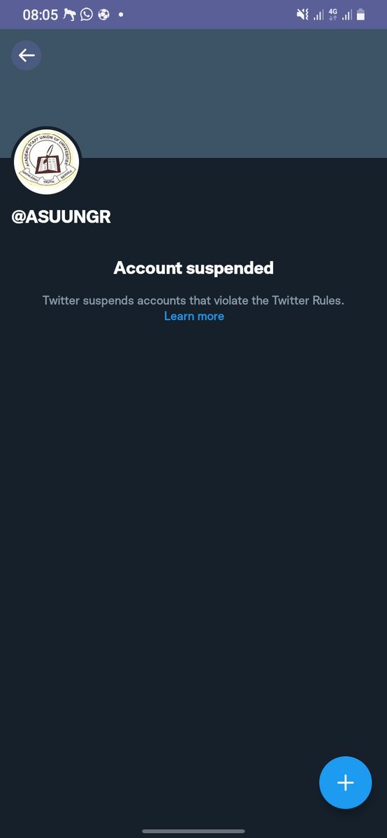 Asuu official account @ASUUNGR has been suspended on twitter🤣🤣🤣🤣🤣